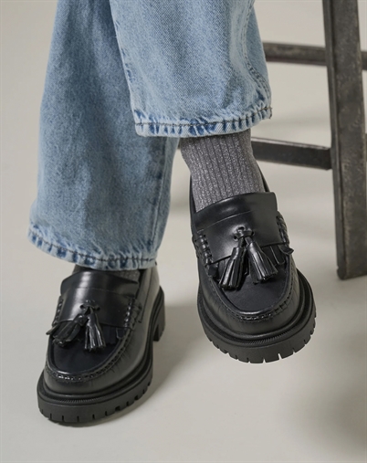 Playboy Footwear - The Edith Loafers - Black Leather